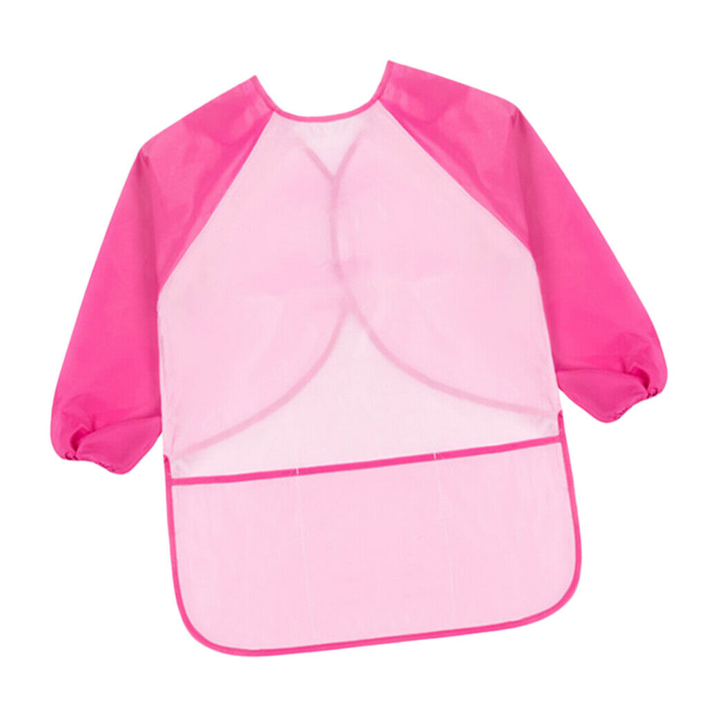 Set of 2, Kids Apron with Pocket Long Sleeve Craft Art Smock Children Baking