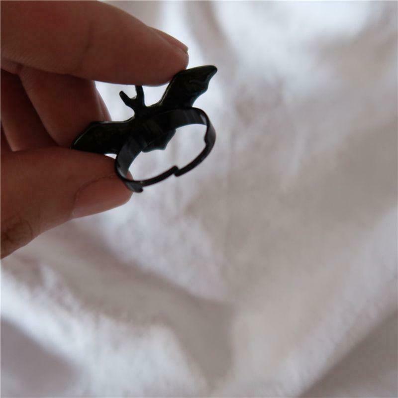 Cute Halloween Ring Black Bat Opening Adjustable Gothic Ring Band Unisex Jewelry