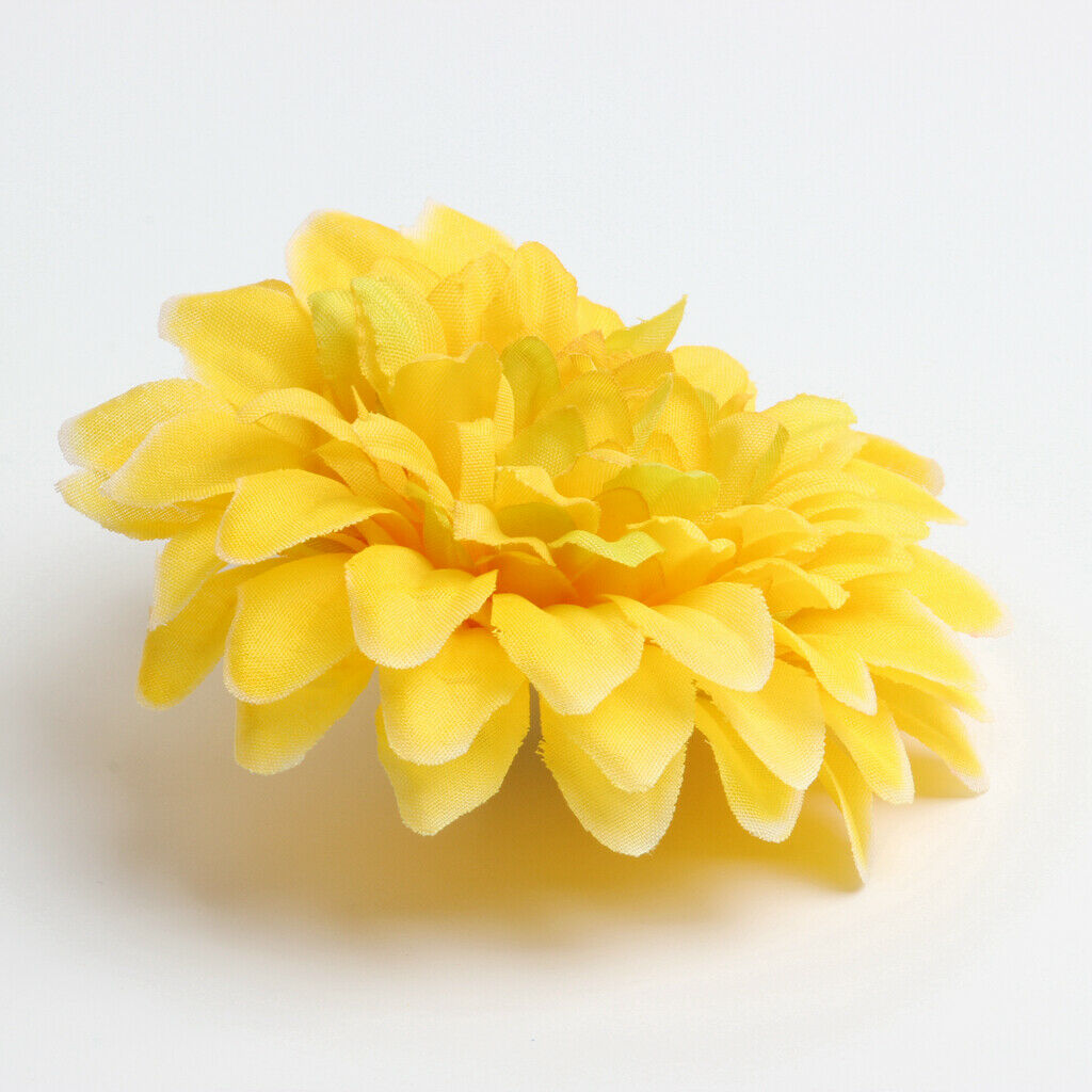 10x Artificial Chrysanthemum Flower Head Wedding Home DIY Craft Decor Yellow