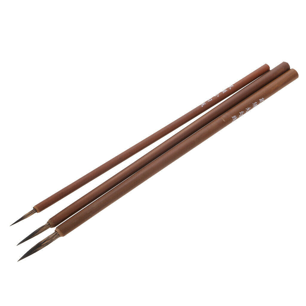 3pcs/Set Chinese Calligraphy Brushes Pen Writing Painting Craft Weasel Hair