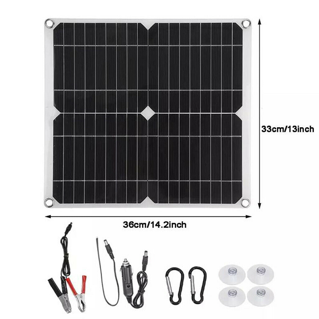 2Set 100W Solar Panel Kit Battery Charge Regulator Controller Cables For RV
