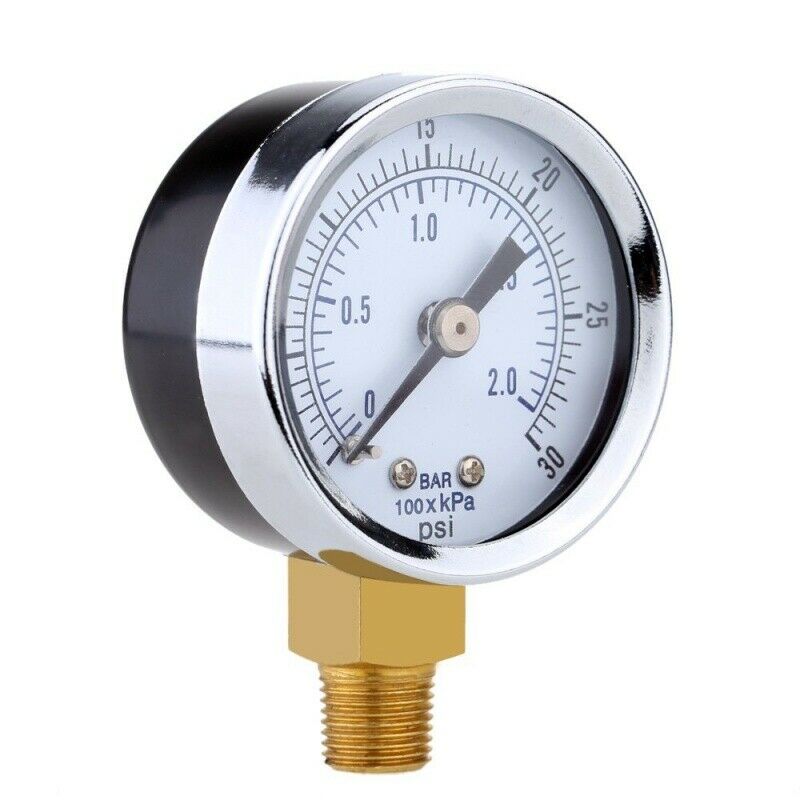 Pressure Gauge - 0 ~ 30 psi 0 ~ 2 bar Mini Dial gauge compressor meters hydrauP1