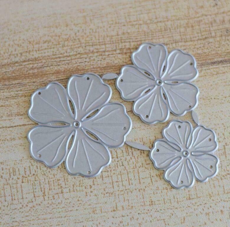 Three Flower Cutting Dies Stencil DIY Scrapbooking Album Stamp Paper Card Emboss