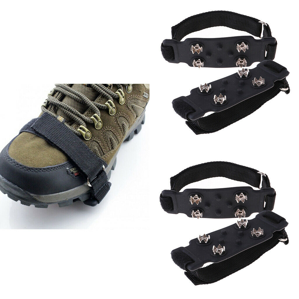2pcs 4 Teeth Mountaineering Ice Climbing Crampons Cold Wear Resistance Climbing