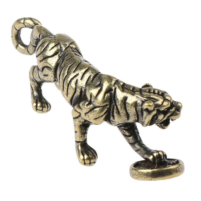 Brass Tiger Statue Ornament Chinese Zodiac Tiger Office Desk Decoration P.l8