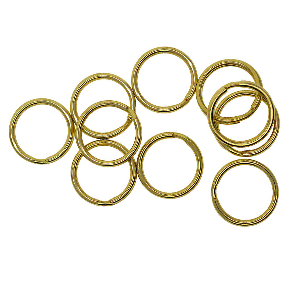 10 Pieces Round Solid Brass Split Key Ring Chain Hook Hardware Keyrings