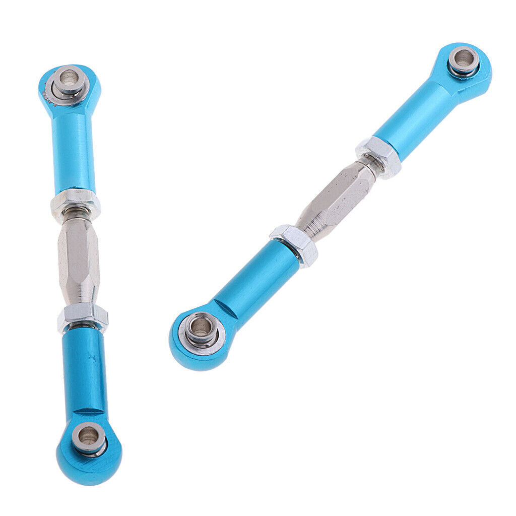 Pair of 1/10 steering servo servo tie rods blue for Scale HSP 94118 94177 RC