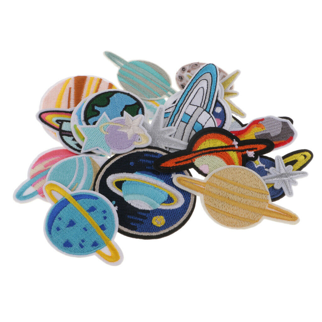 Embroidery Applique Sewing Crafts Patches Self-Adhesive Star /Space Stickers