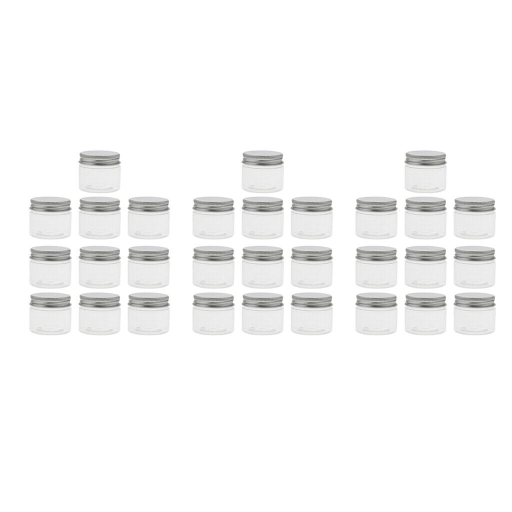 30 Pieces Clear Plastic Empty Cosmetic Jars Pots Makeup  Storage Case 50 Ml