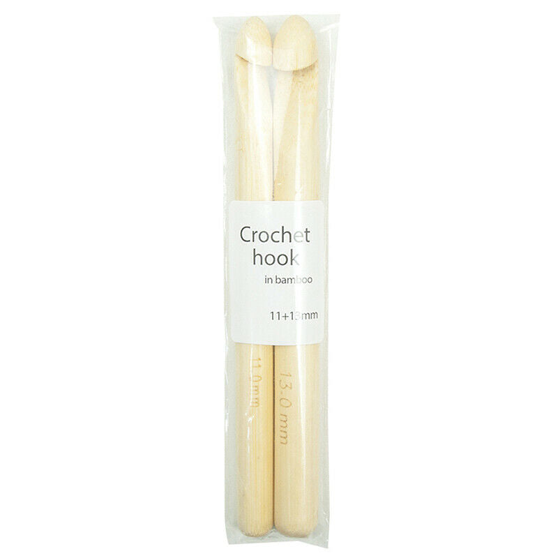 1Pair Big Wood Crochet Hook 11mm 13mm Weaving Needle Wooden Knitting Hoo.l8