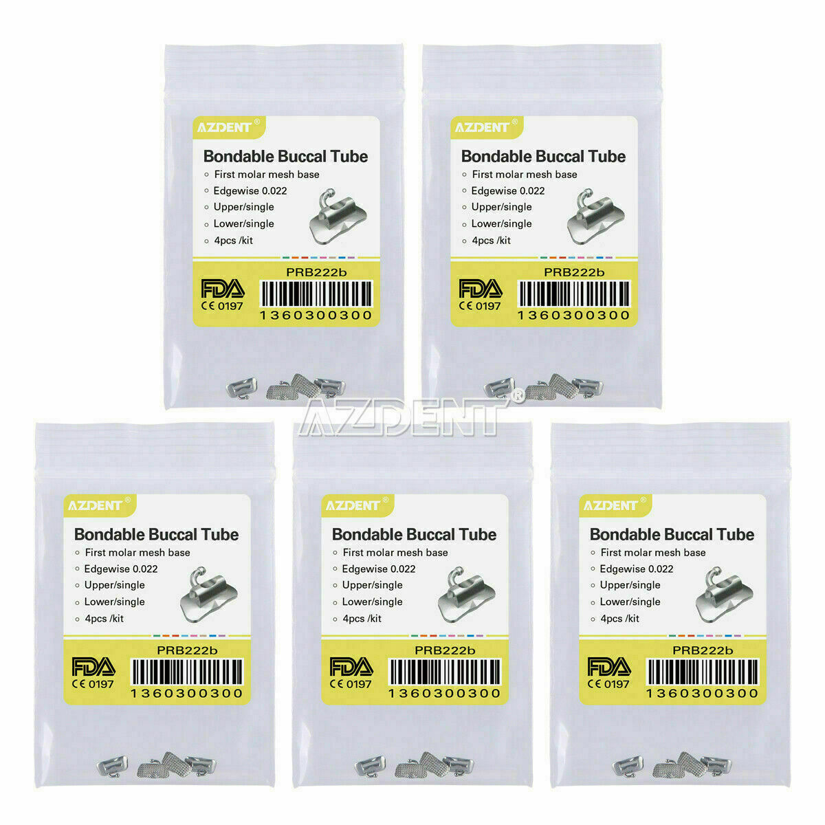 50 Bags Dental Orthodontics Buccal Tube Edgewise 022" 1st Molar Bondable Non-con