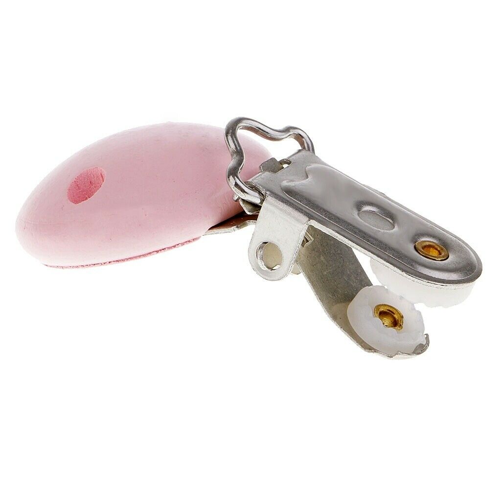 30pcs Wooden Baby Pacifier Clip Soother Dummy Clips Teething Accessory