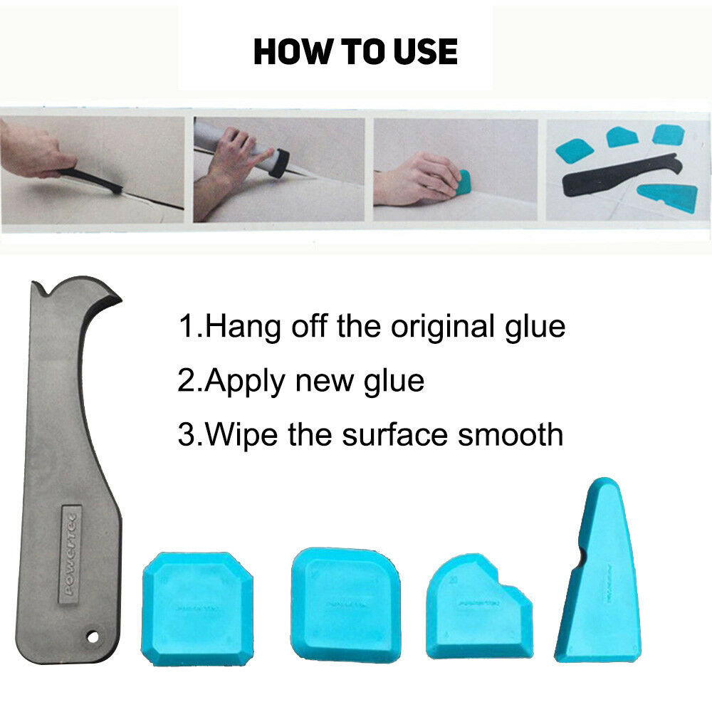 5pc Caulking Tool Caulk Finishing Joint Sealant Grout Remover Scraper Pratical