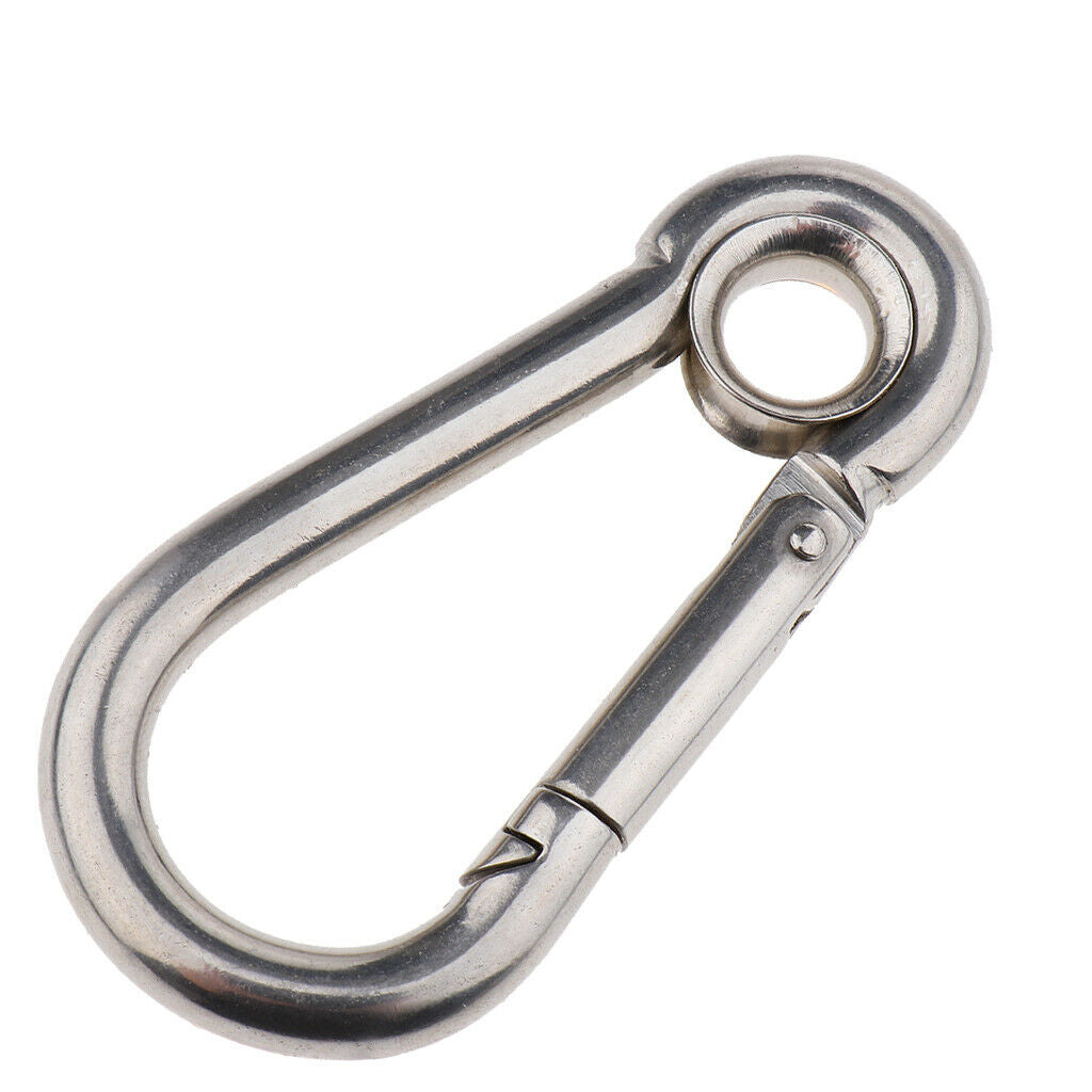 2X Spring Snap Hook Stainless Steel Clip Keychain Carabiner for Camping Hiking