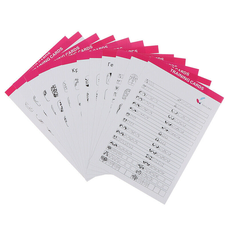 12Sheet Nail Art Training Practice Lines Drawing Painting Template Learning B SJ