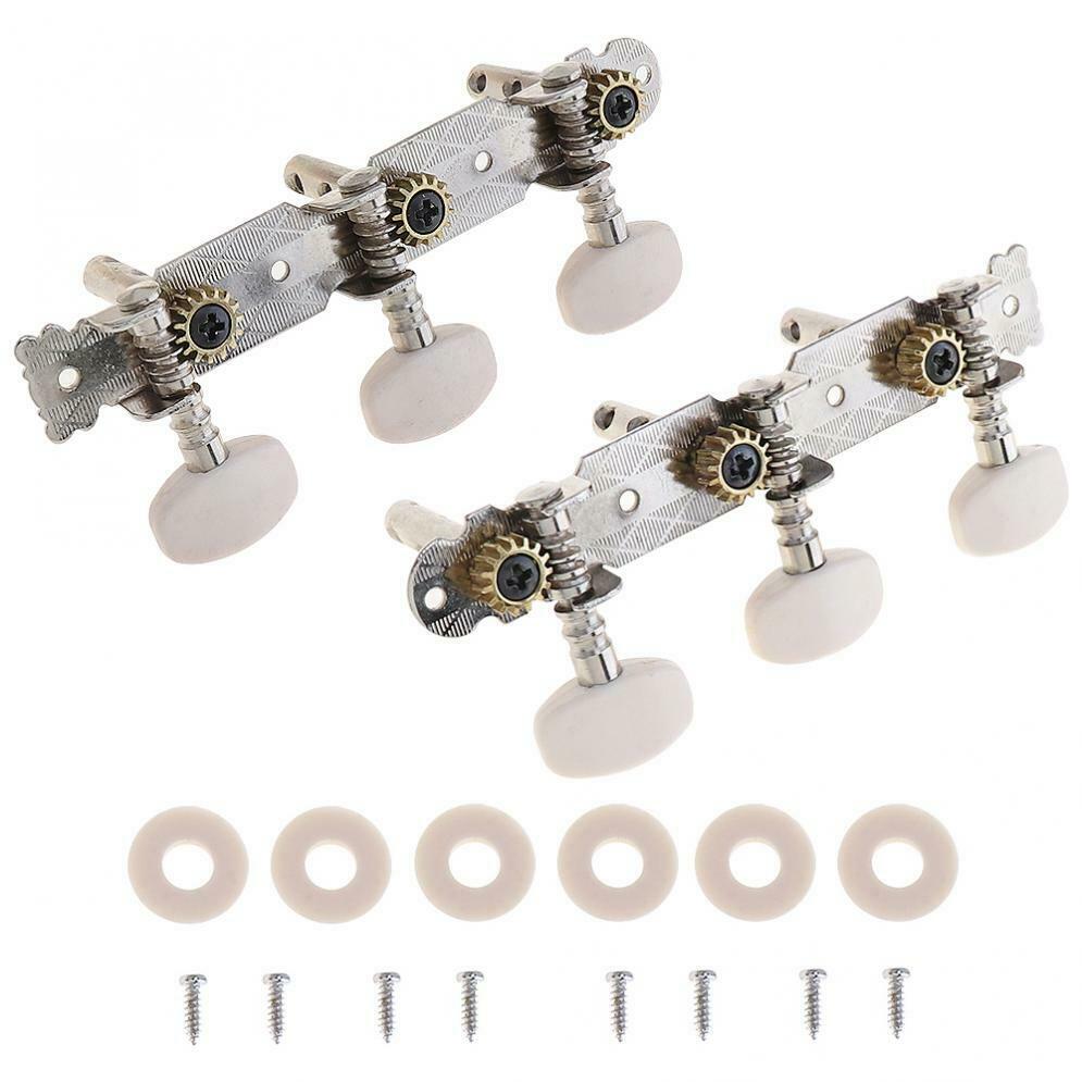 2pcs Metal Classical Folk Guitar Tuning Pegs with Plastic Buttons Machine