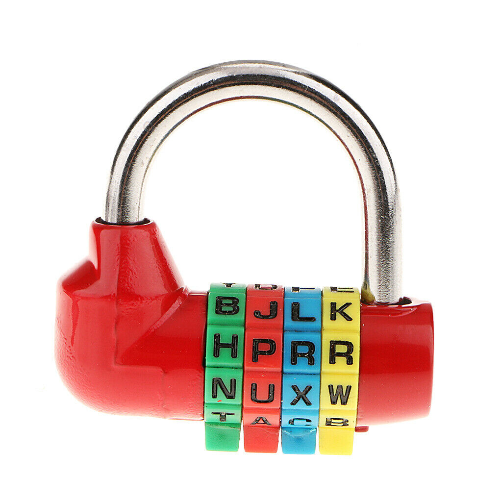 2 Pack 4 Digit Dial Letter Combination Padlock Travel Luggage Suitcase Lock