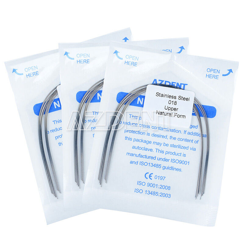 50Bags Dental Orthodontic Arch Wires Stainless Steel Nature Round 018 Upper AZ