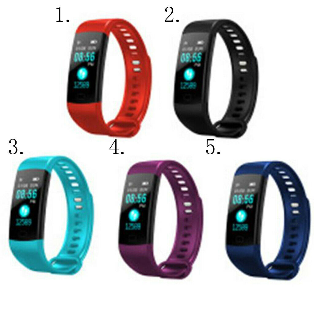 Bluetooth Smart Band Watch Fitness Tracker Bracelet Heart Rate Steps Red