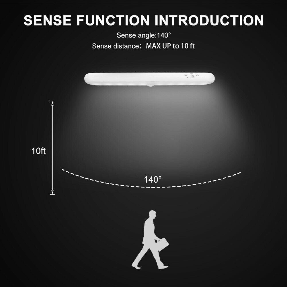 10LED PIR Motion Sensor Night Light Closet Under Cabinet Corridor Lights @