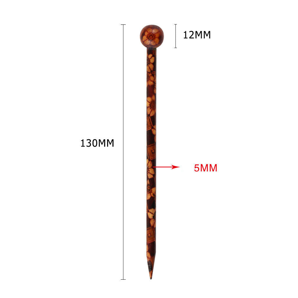 12Pcs Craft Retro Wood Hair Pin Hairpin Stick Clip Hair Styling Tools DIY