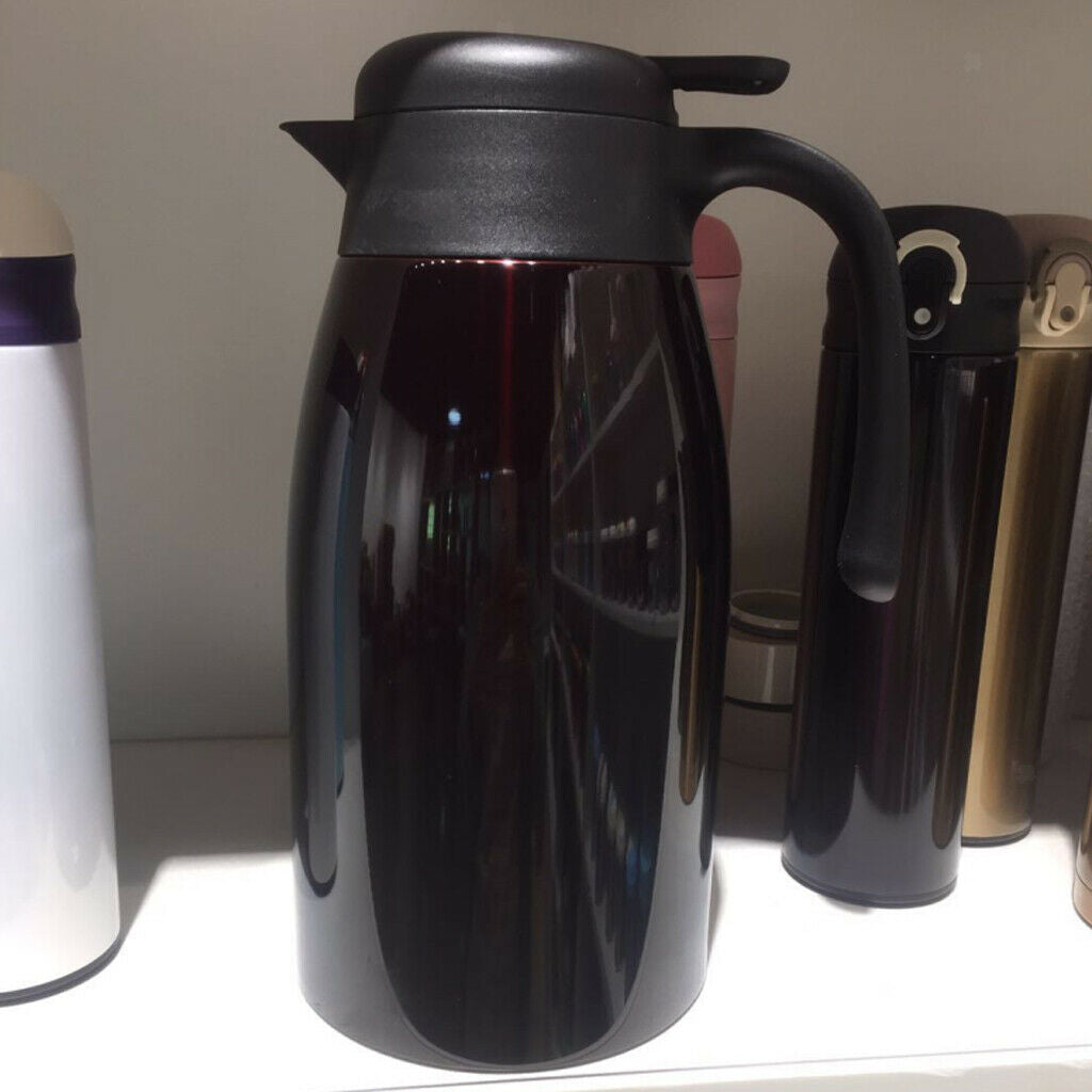 2L Insulation Thermal Coffee Carafe Water Bottle Pot Tea Kettle Black