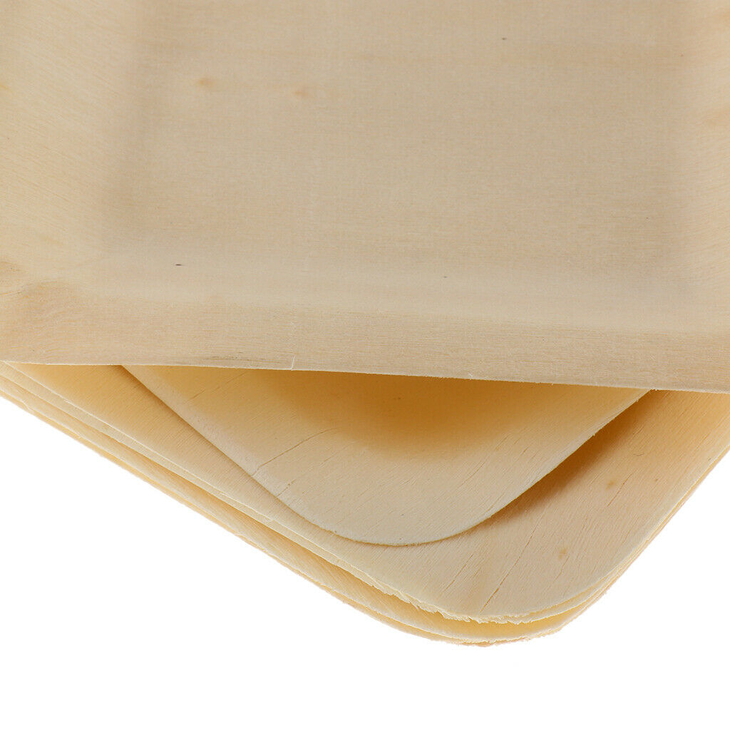10pcs Wooden Plates Disposable Wedding Birthday Party Tableware 115x115mm