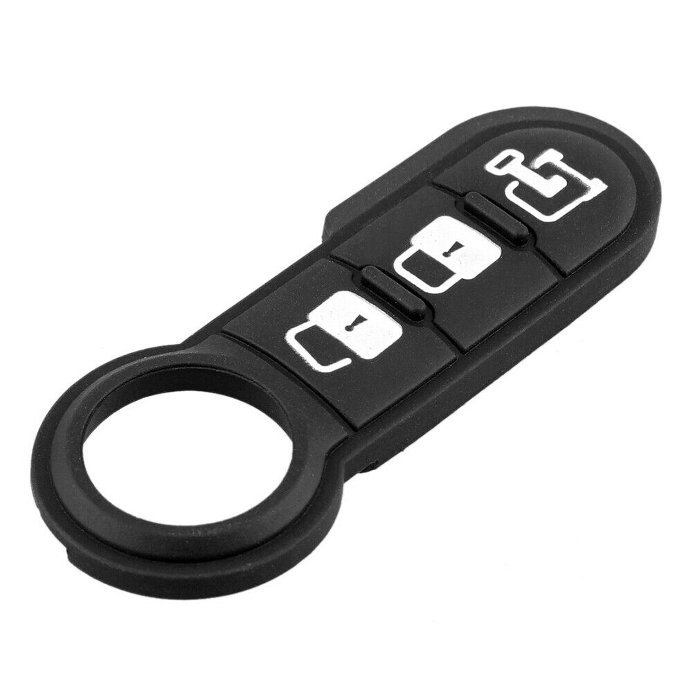 3-Button Key Fob Repair Rubber Pad Black for Fiat 500 Panda Abarth Punto @
