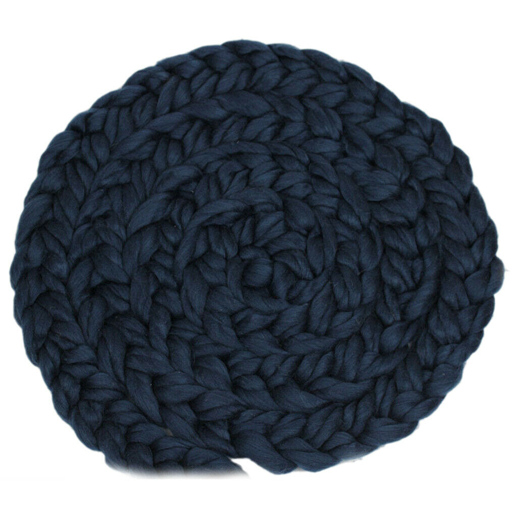 Newborn Roving Braid Wool Spinning Fiber Rugs Photography Props Blue