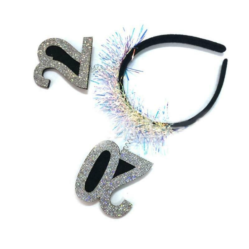 2022 New Year Hair Bands Glitter Tinsel Sequin Hairband Novelty Party Props