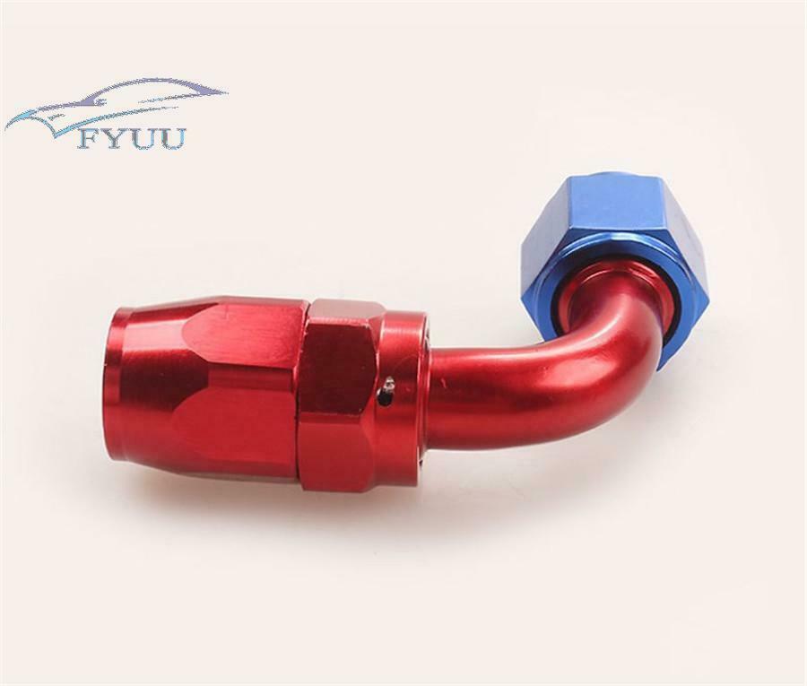 1X AN10 Fast Flow Hose Oil Fuel Gas Hose Line Fitting Adapter 90 Degree Aluminum