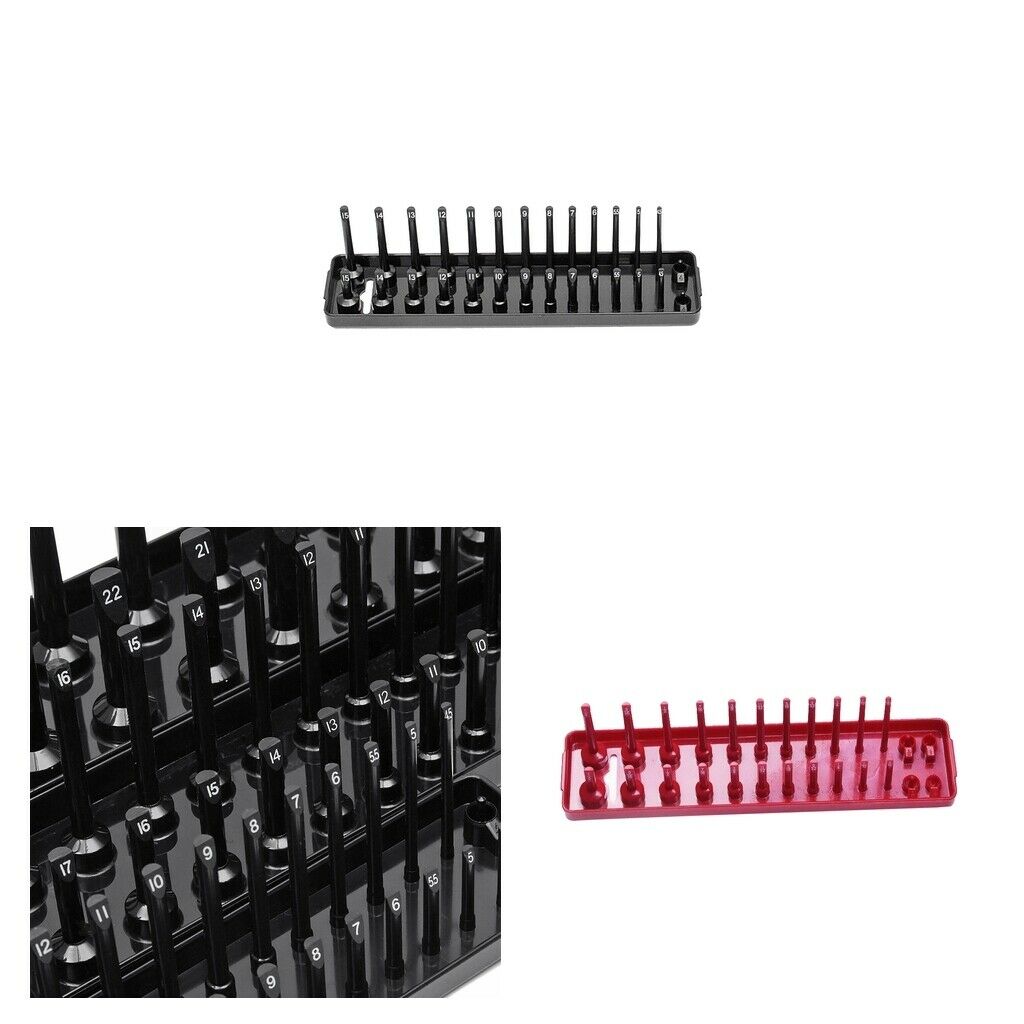 2x 1/4" Socket Storage Organizer Holder Rail for Desk Drawer Office Toolboxes