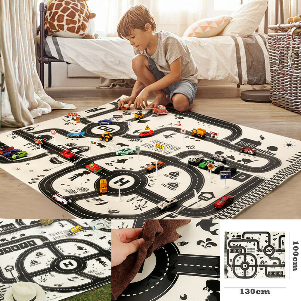 Kids Play Mat City Road Buildings Parking Map Game Scene Map Educational Toys