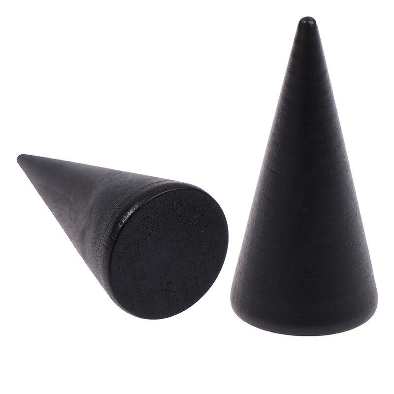 Wooden Ring Holder Display Cone Rack Finger Ring Jewelry Stand Storage Or.l8