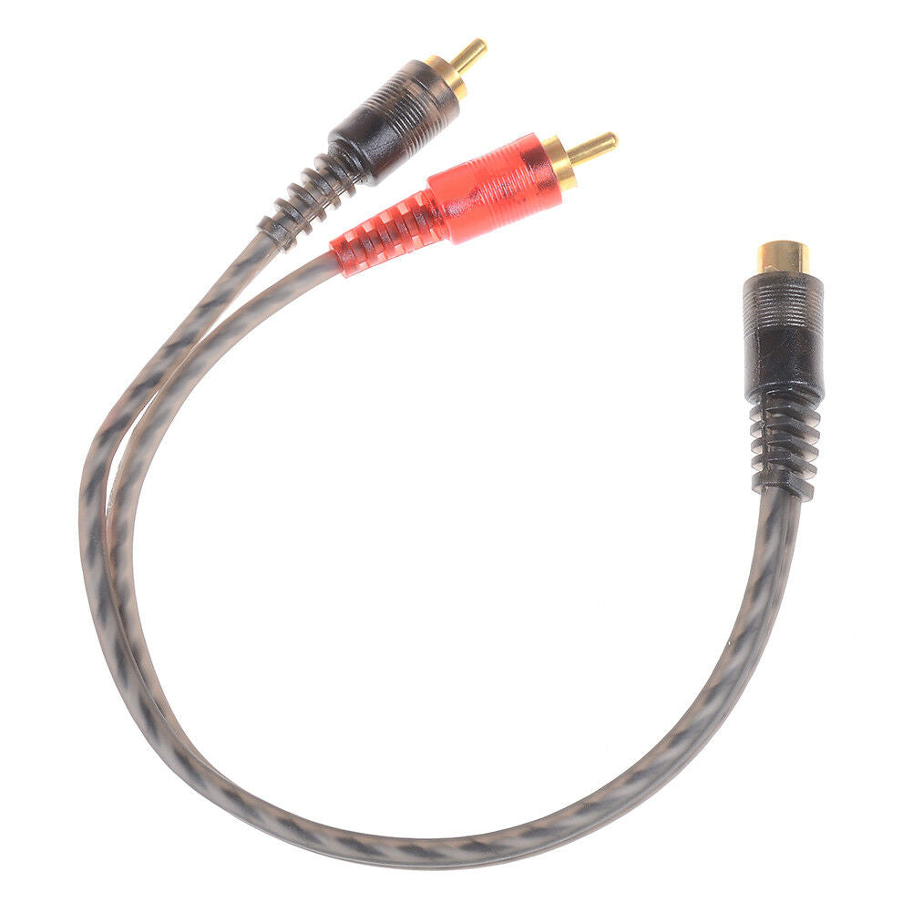 Car audio 1RCA female to 2RCA male Y splitter cable converter cord.adapte.l8