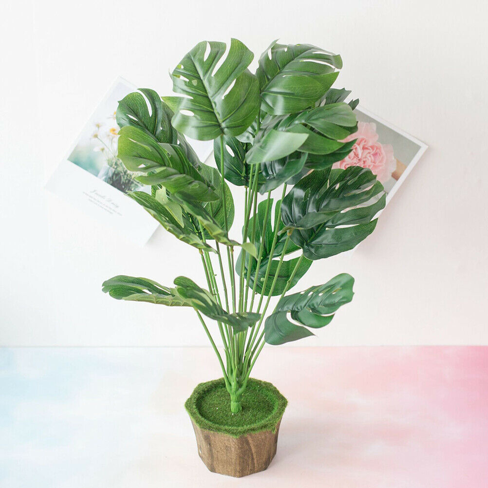 Artificial Palm Plants Leaves Turtle Leaf Tropical Imitation Artificial Plants