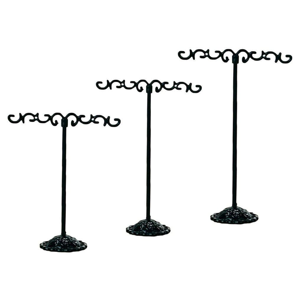 3Pcs Jewelry Holder Display Stand Earrings T Bar Hanger Necklace Storage Rack 01
