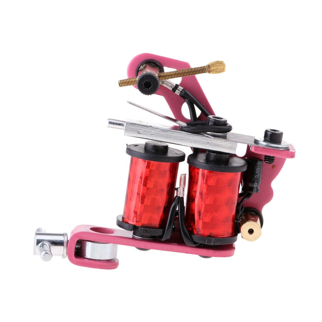Pink  Machine Body Art Liner Shader 10 Wraps Coil Tattooing Supply