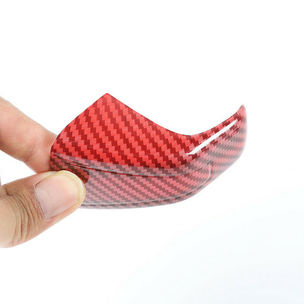 Red Carbon Fiber Rear Ceiling Roof Hook Cover Trim For Dodge Challenger 2015+