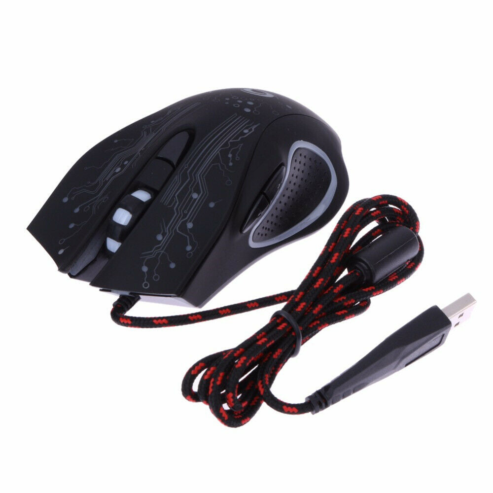 For Computer PC Gamer Backlight Mice USB Wired LED Light Optical Gaming Mouse