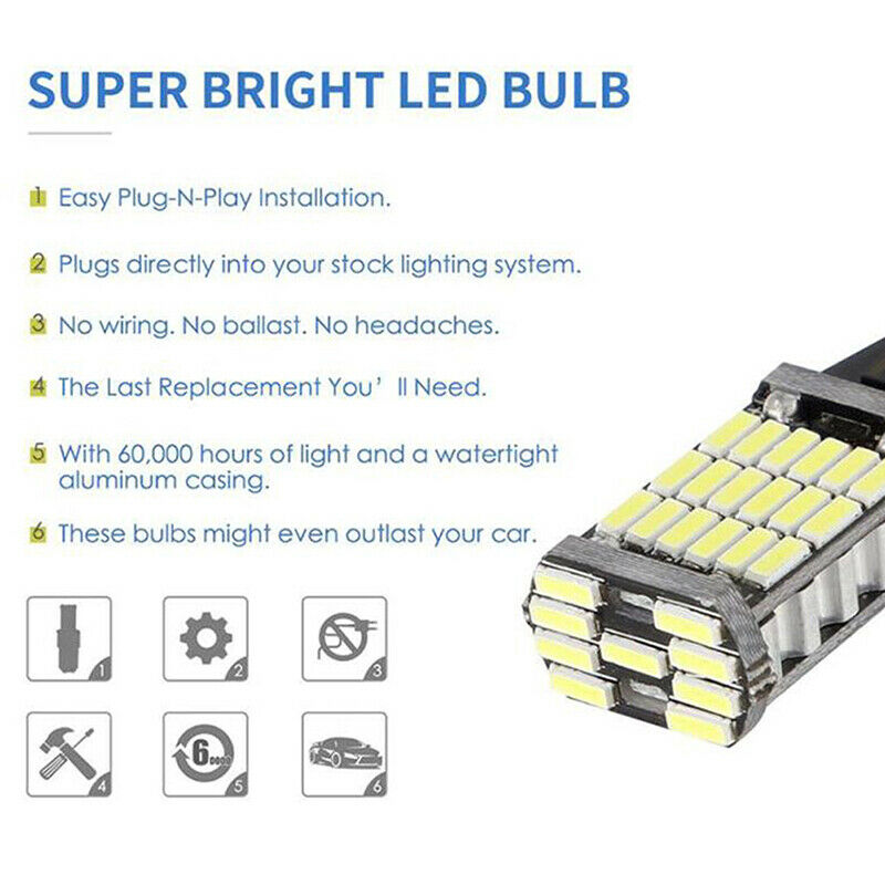 2x Canbus T16 T15 921 W16W LED Bulb Car Backup Reverse Ligh.l8