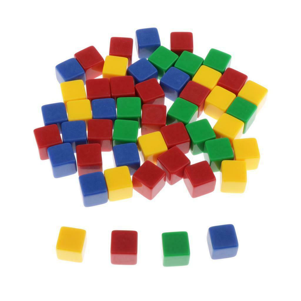 16mm Acrylic Blank Mixed Dice Cubes - Square Corner D6 Dice for Board Games,