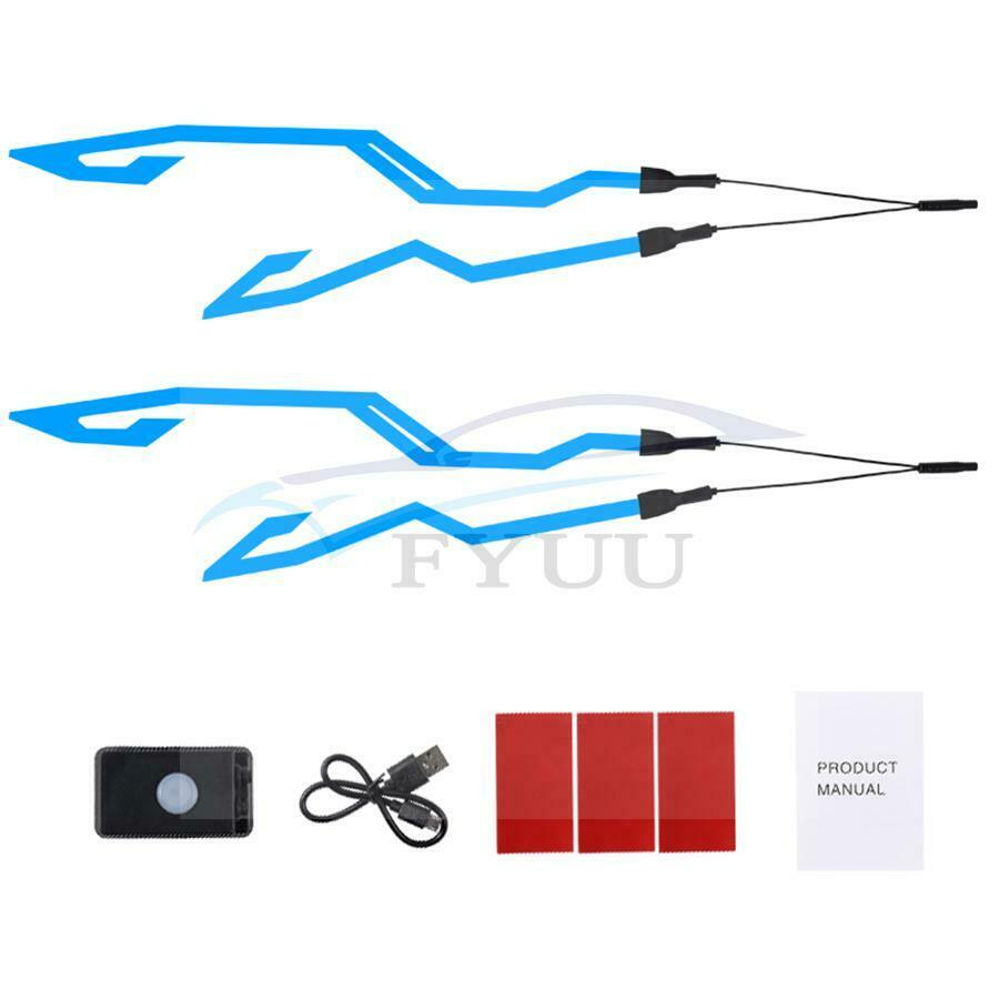 4Pcs 3 Generation  EL Strip Flashing DIY Helmet Led Strip Rechargeable Part