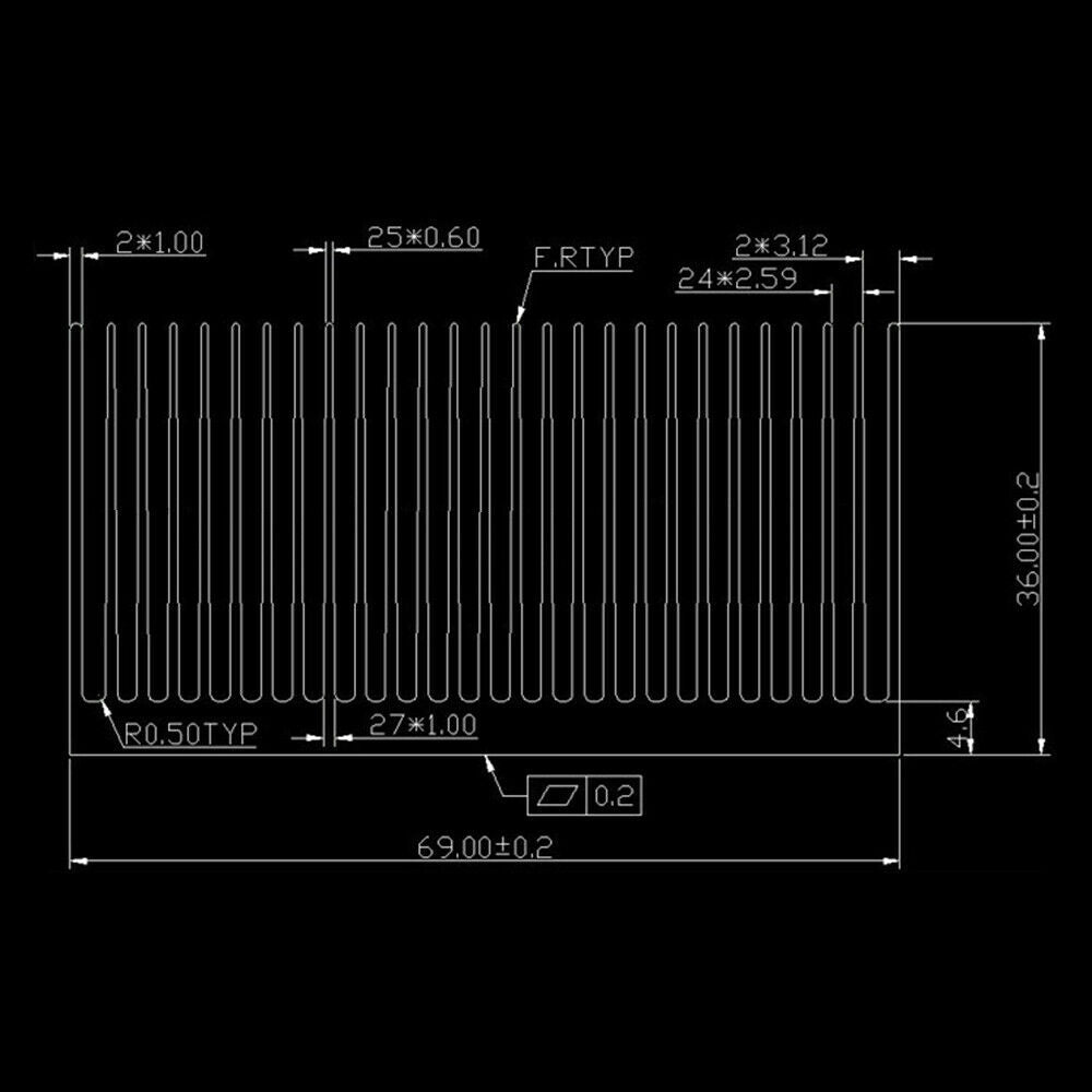 Aluminum Heat Sink Cooler Radiator CPU LED Component Heatsink Supply 69*69*36mm
