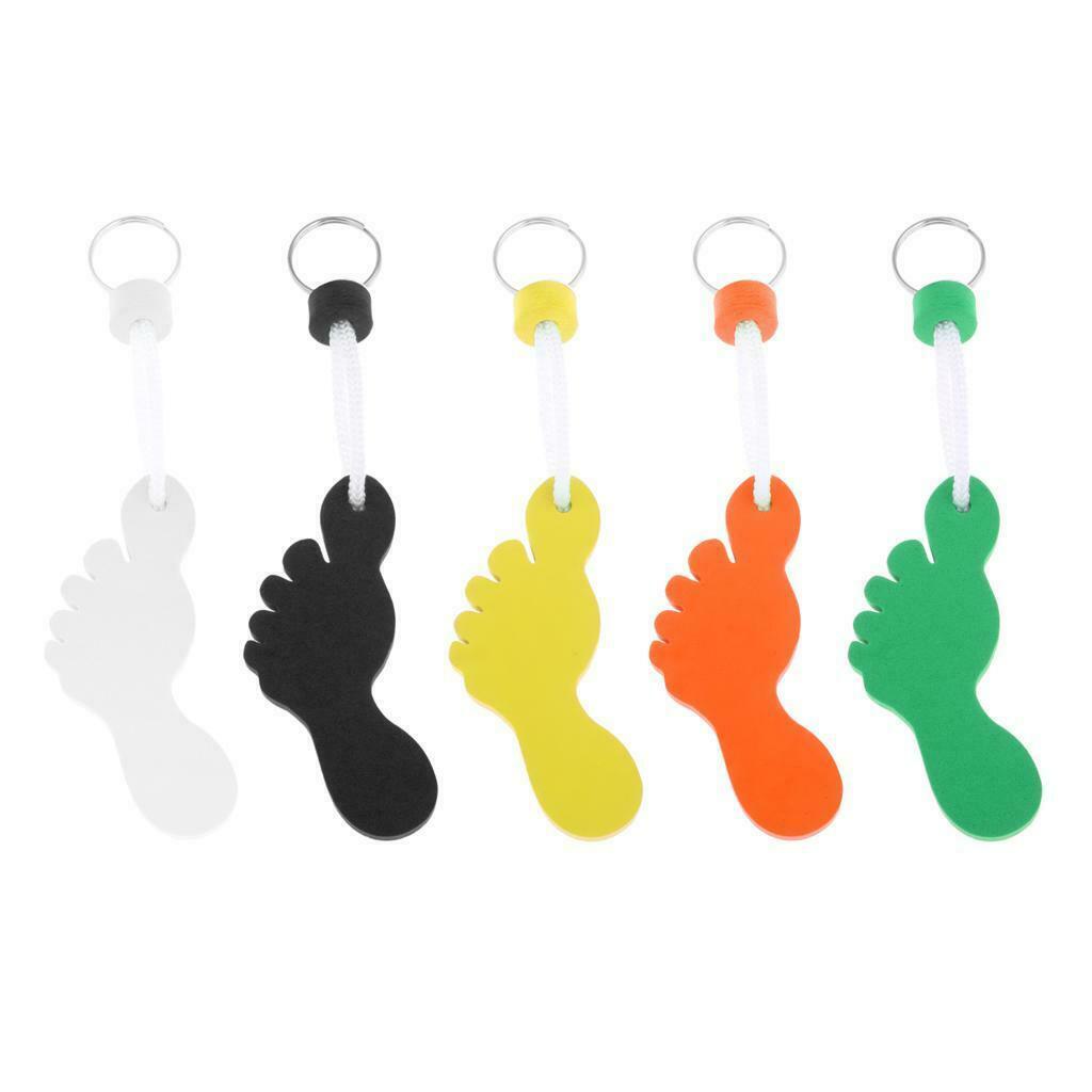 10X Foot Shaped Foam Safety Floating Keyring for Boating Yachting Sailing White