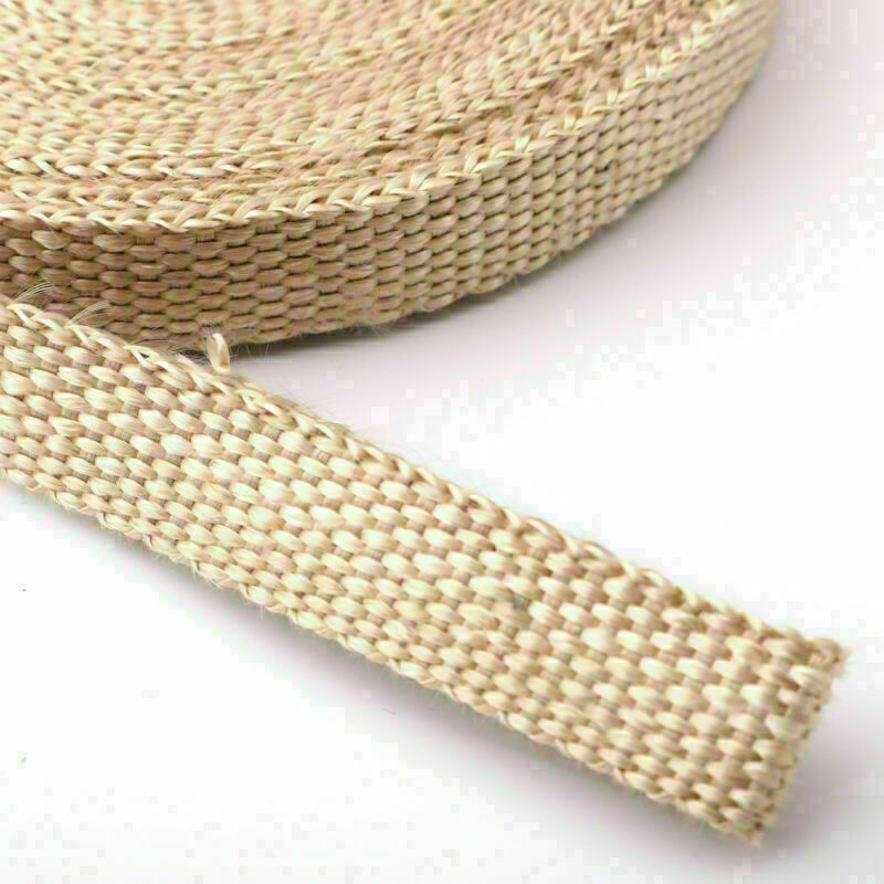 4/5" 50Ft Roll Fiberglass Exhaust Header Pipe Heat Wrap Tape Khaki +10 Ties Kit/