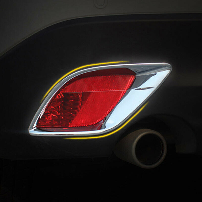 Fit For 2012-2016 Mazda Cx-5 Cx5 Chrome Rear Reflector Fog Light Lamp Cover Trim