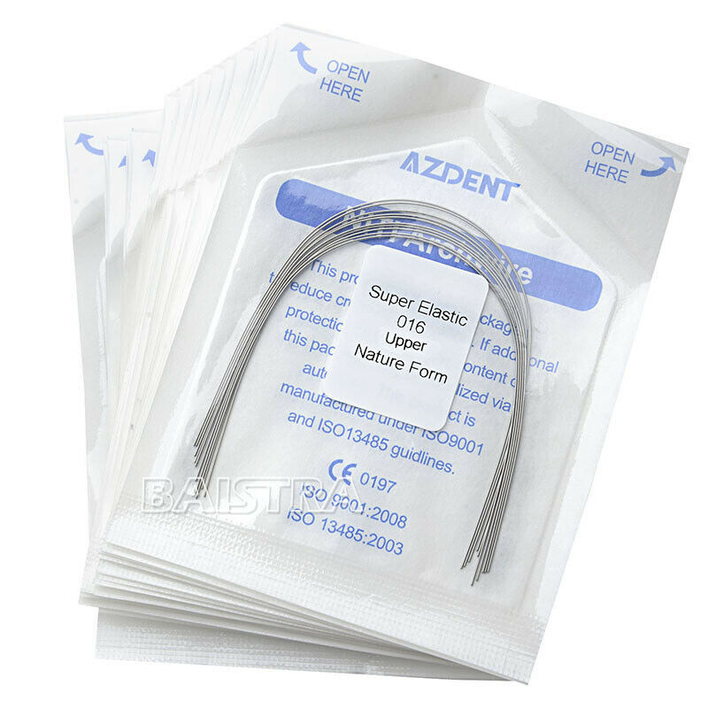 100X Orthodontic Dental Super Elastic Niti Round Nature Arch Wires 016 Upper