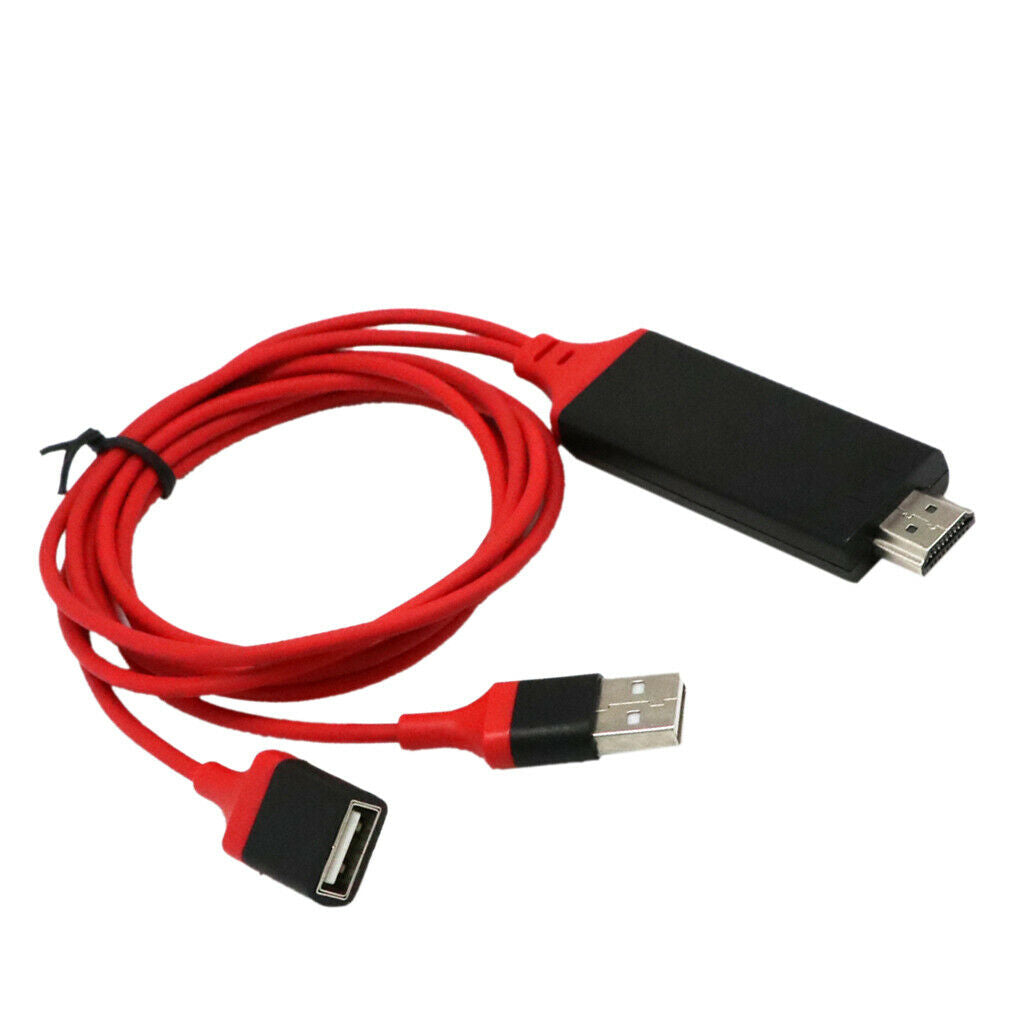 Unviersal 3 In 1 USB To HDMI HD Adapter Cable TV Output Cable 1080p Red