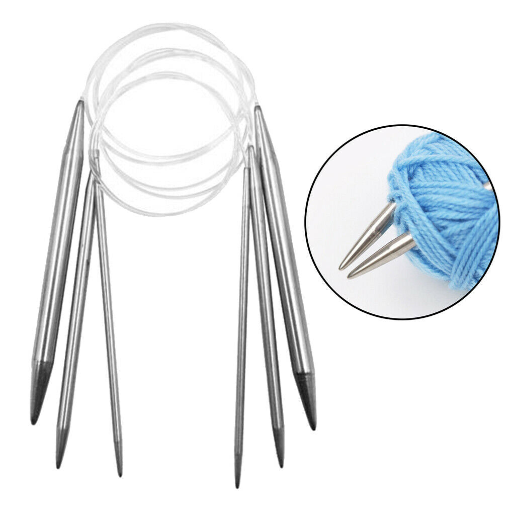 3pcs/Set Metal Fixed Circular Knitting Needles 80cm 4mm/7mm/10mm